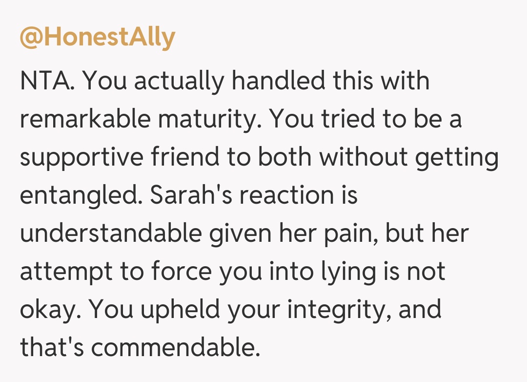 Comentariu de la @HonestAlly