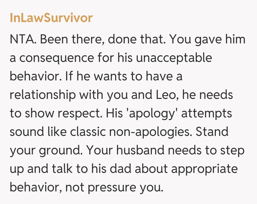 Comentariu de la InLawSurvivor