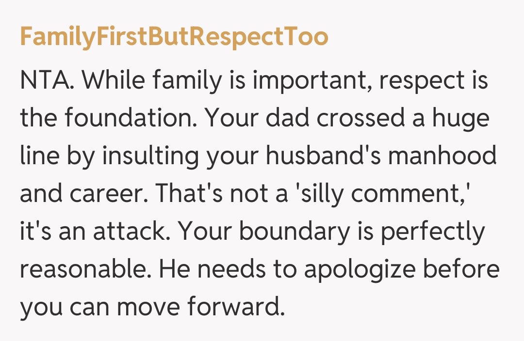 Comentariu de la FamilyFirstButRespectToo