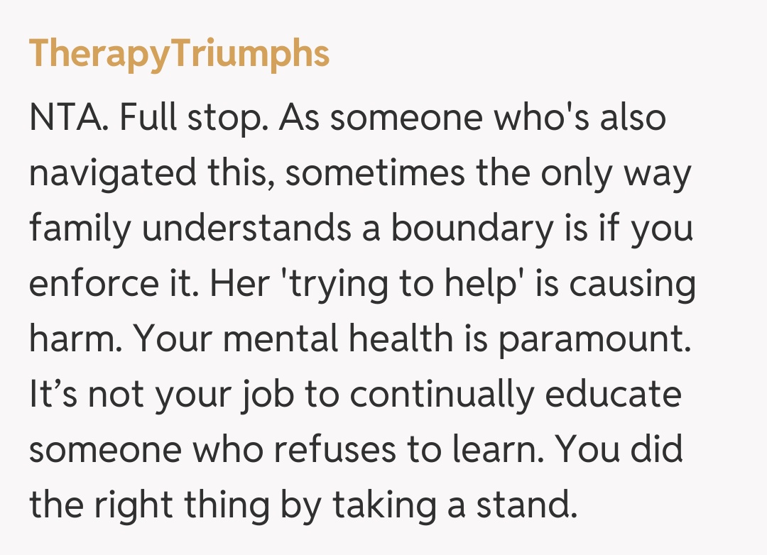 Comentariu de la TherapyTriumphs