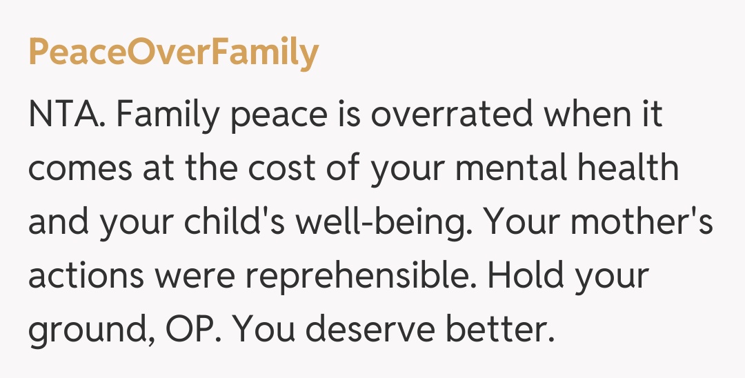 Comentariu de la PeaceOverFamily