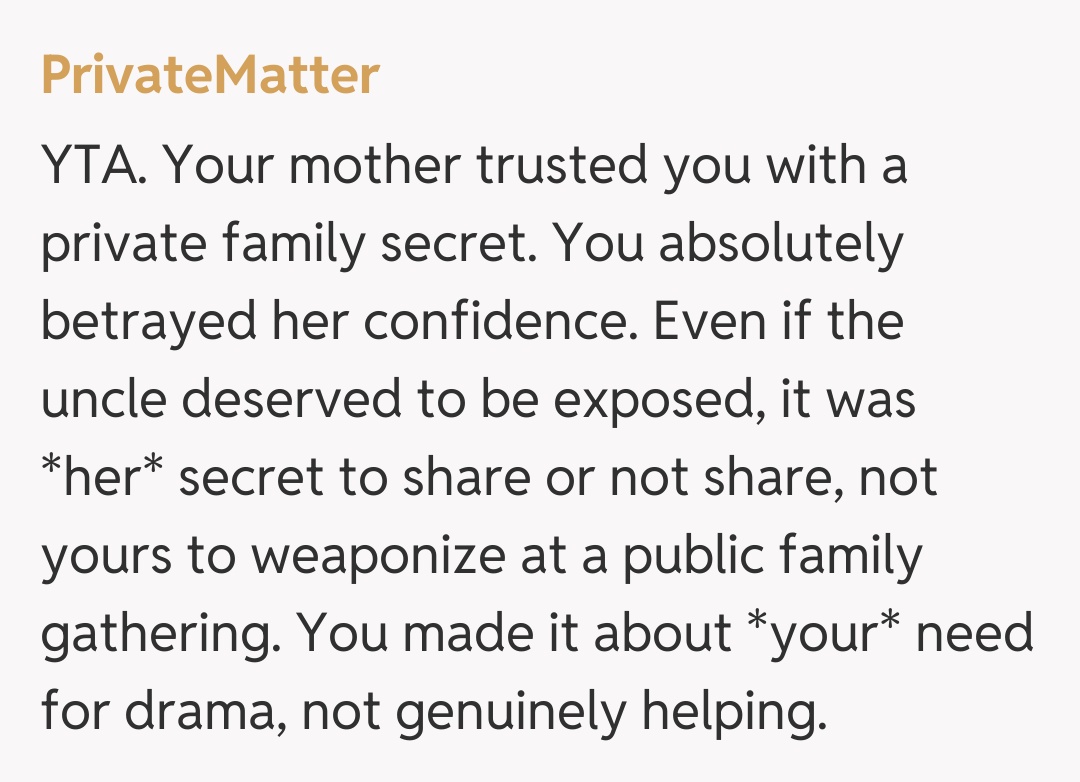 Comentariu de la PrivateMatter