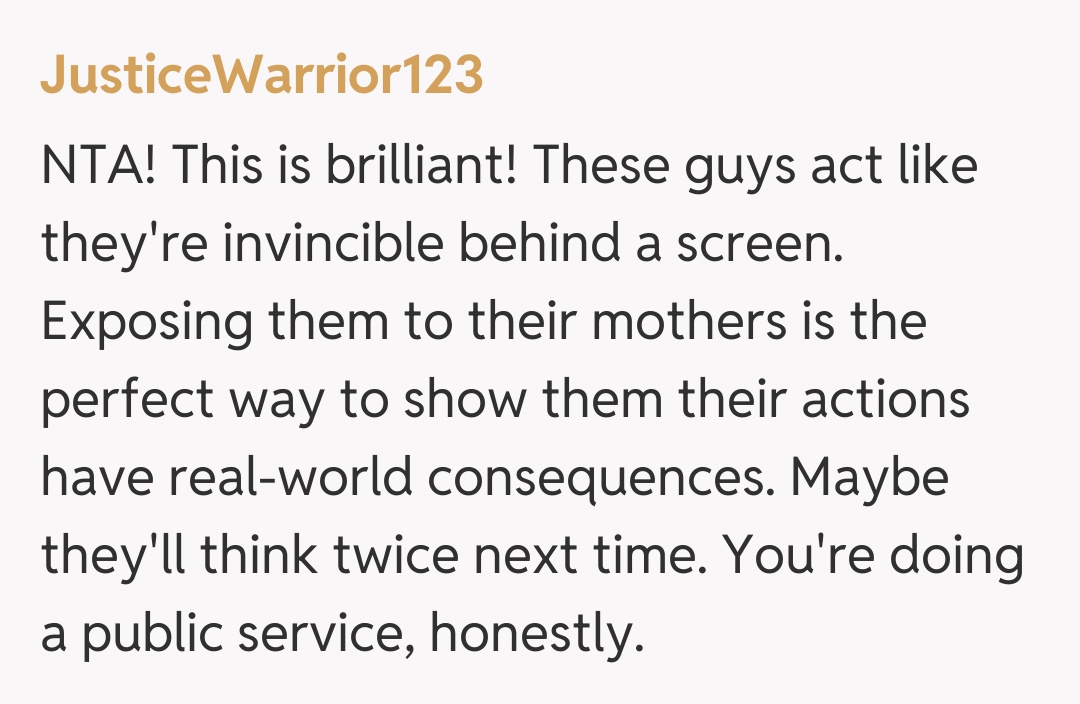 Comentariu de la JusticeWarrior123