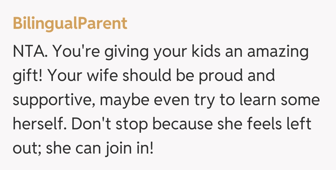 Comentariu de la BilingualParent