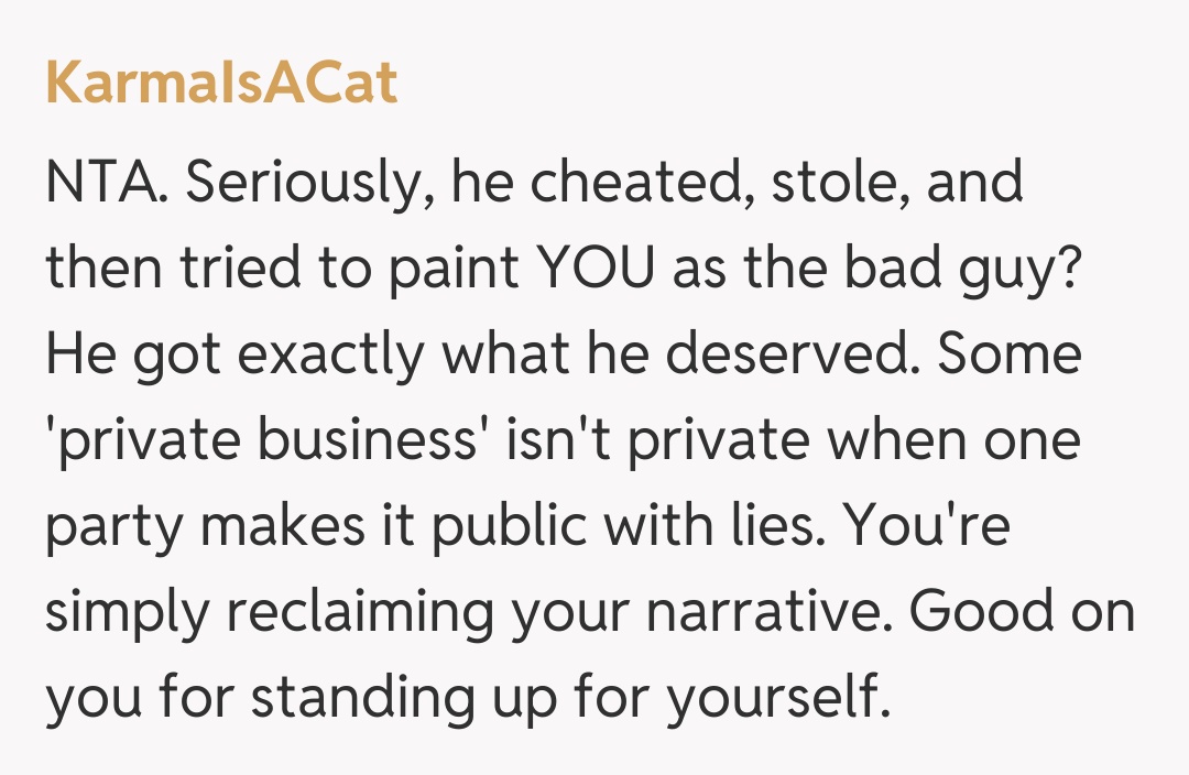 Comentariu de la KarmaIsACat