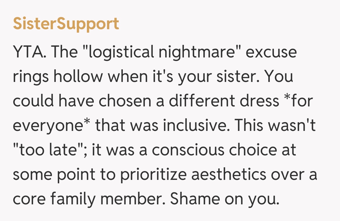 Comentariu de la SisterSupport