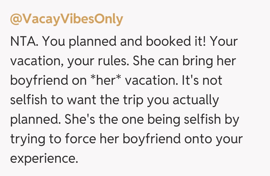 Comentariu de la @VacayVibesOnly