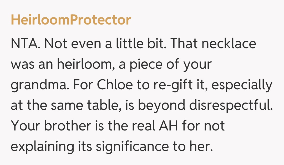 Comentariu de la HeirloomProtector