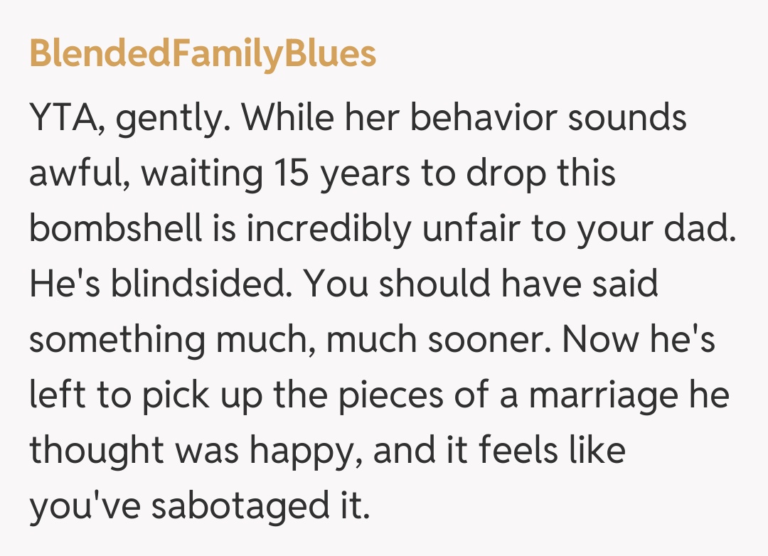 Comentariu de la BlendedFamilyBlues