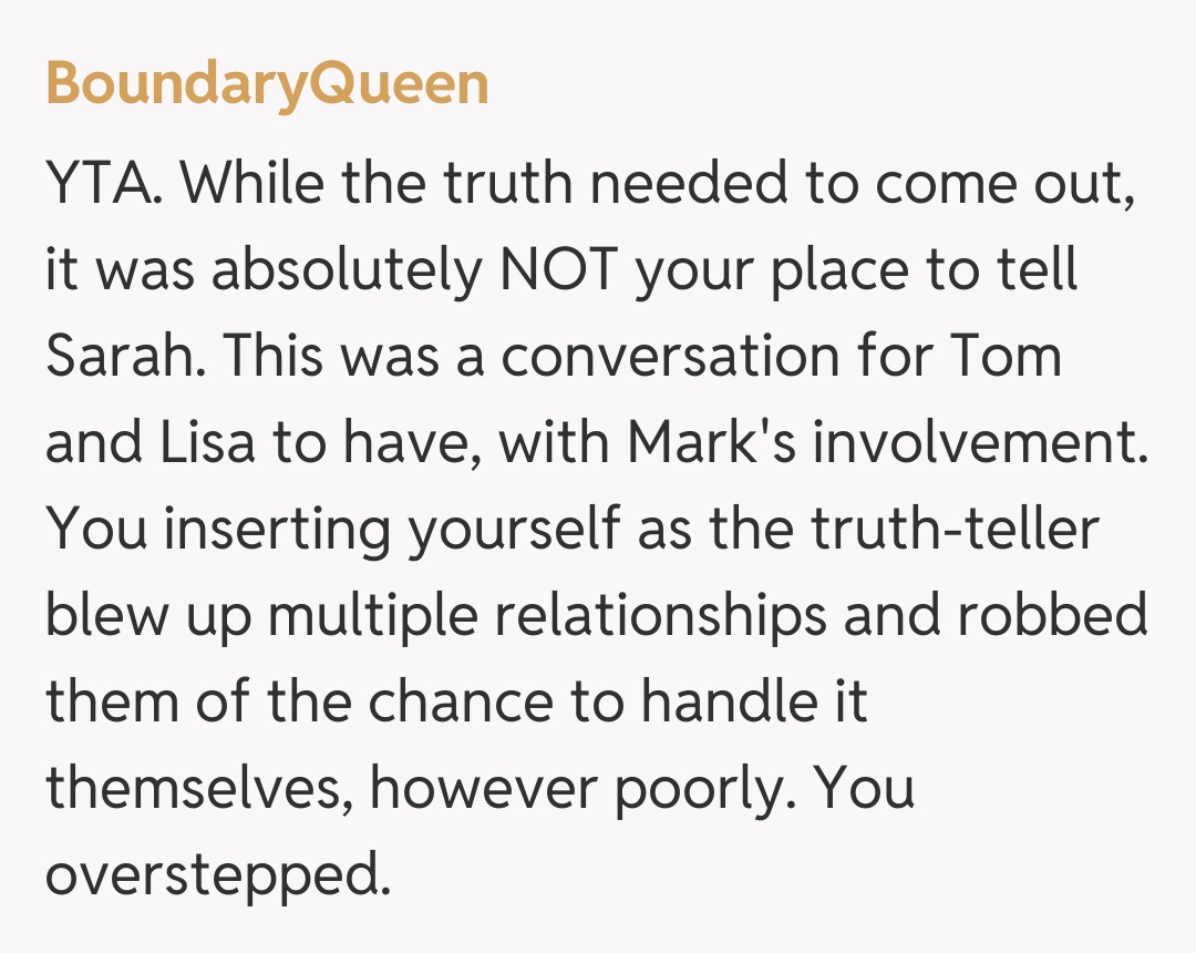 Comentariu de la BoundaryQueen