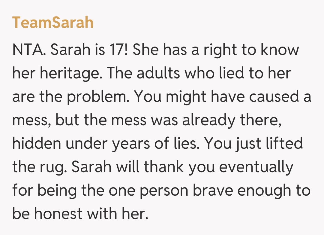 Comentariu de la TeamSarah