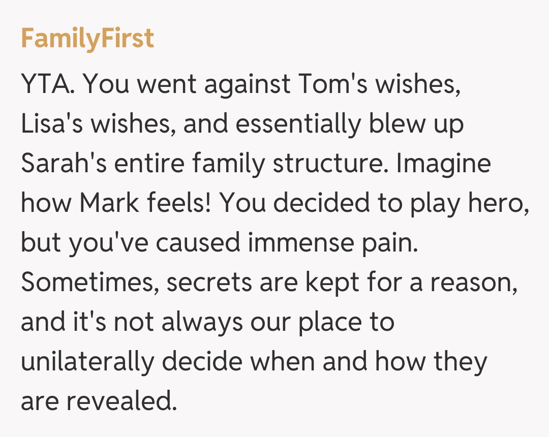 Comentariu de la FamilyFirst