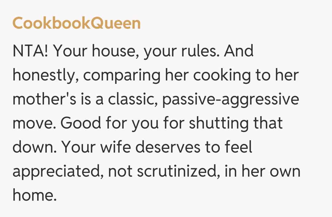 Comentariu de la CookbookQueen
