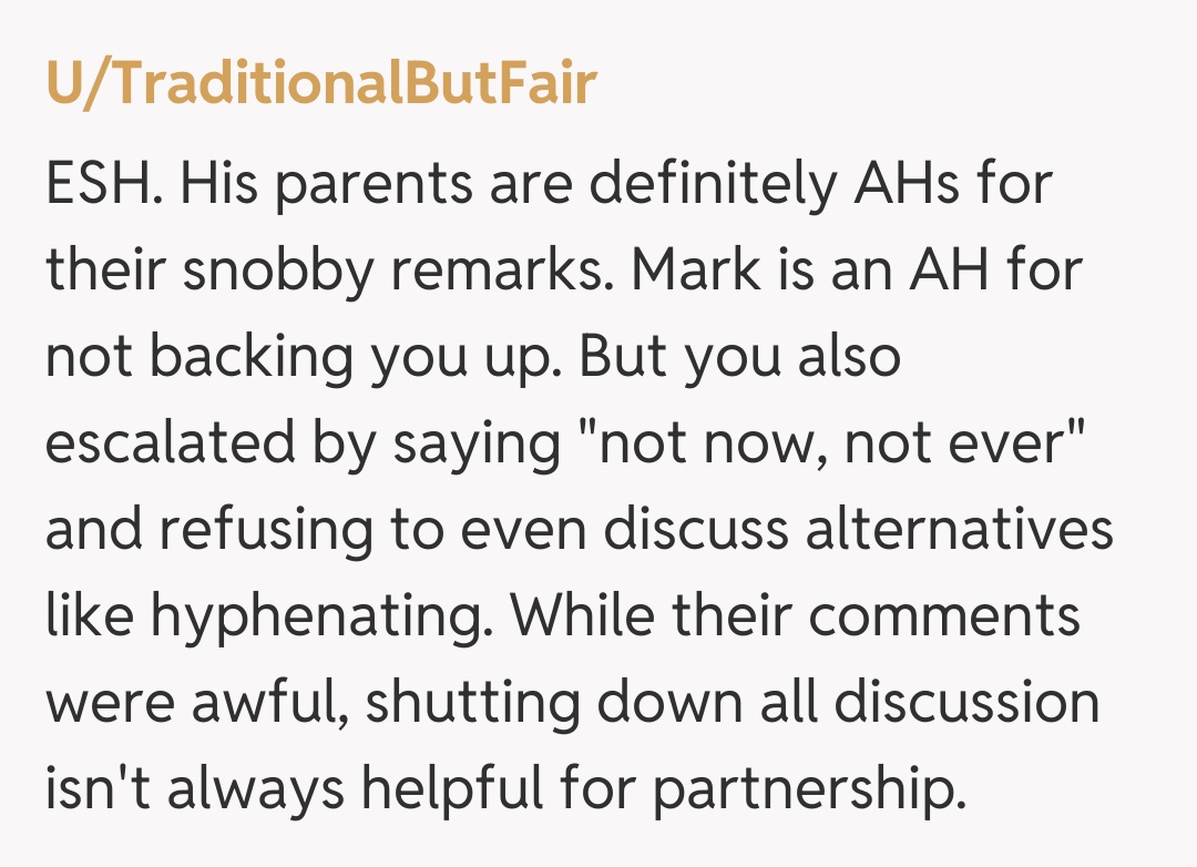 Comentariu de la U/TraditionalButFair