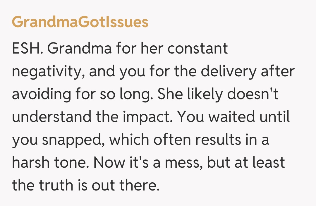 Comentariu de la GrandmaGotIssues