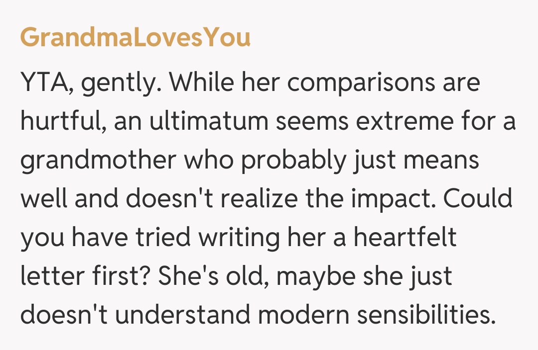 Comentariu de la GrandmaLovesYou