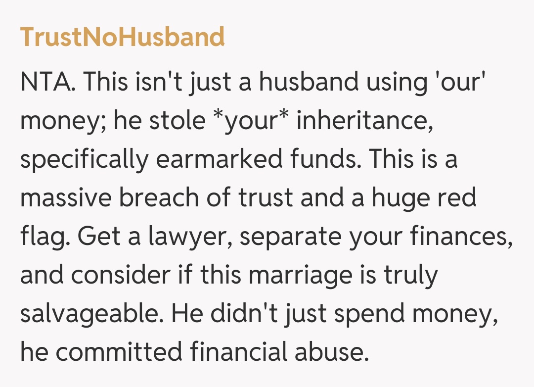 Comentariu de la TrustNoHusband