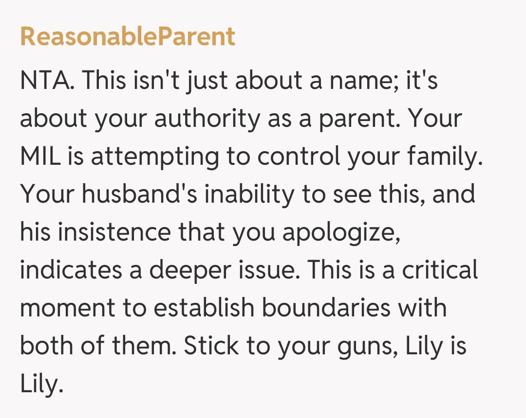 Comentariu de la ReasonableParent