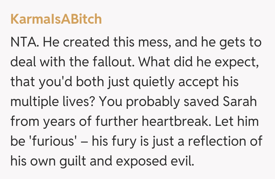 Comentariu de la KarmaIsABitch