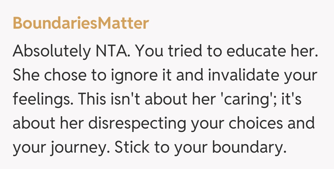 Comentariu de la BoundariesMatter