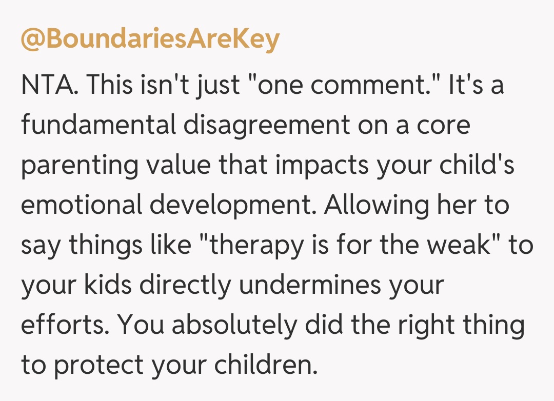 Comentariu de la @BoundariesAreKey