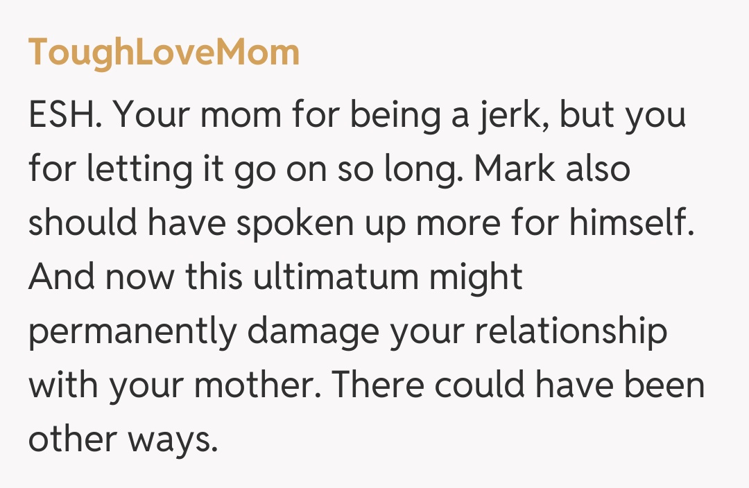 Comentariu de la ToughLoveMom