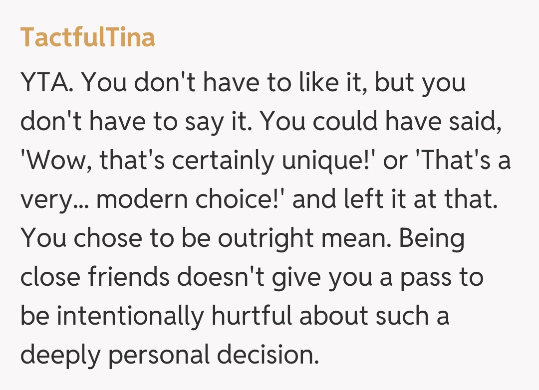 Comentariu de la TactfulTina