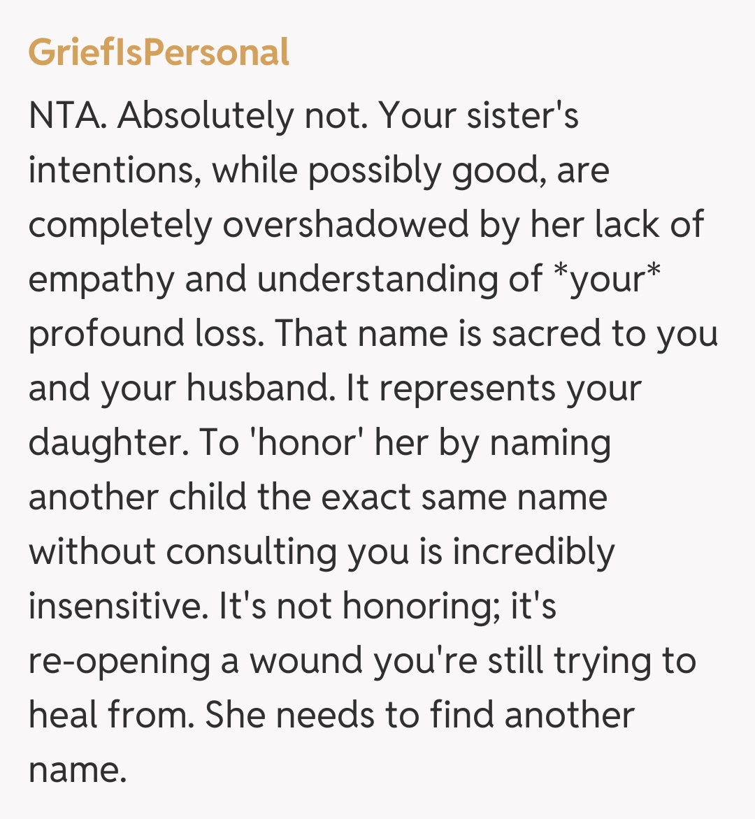 Comentariu de la GriefIsPersonal