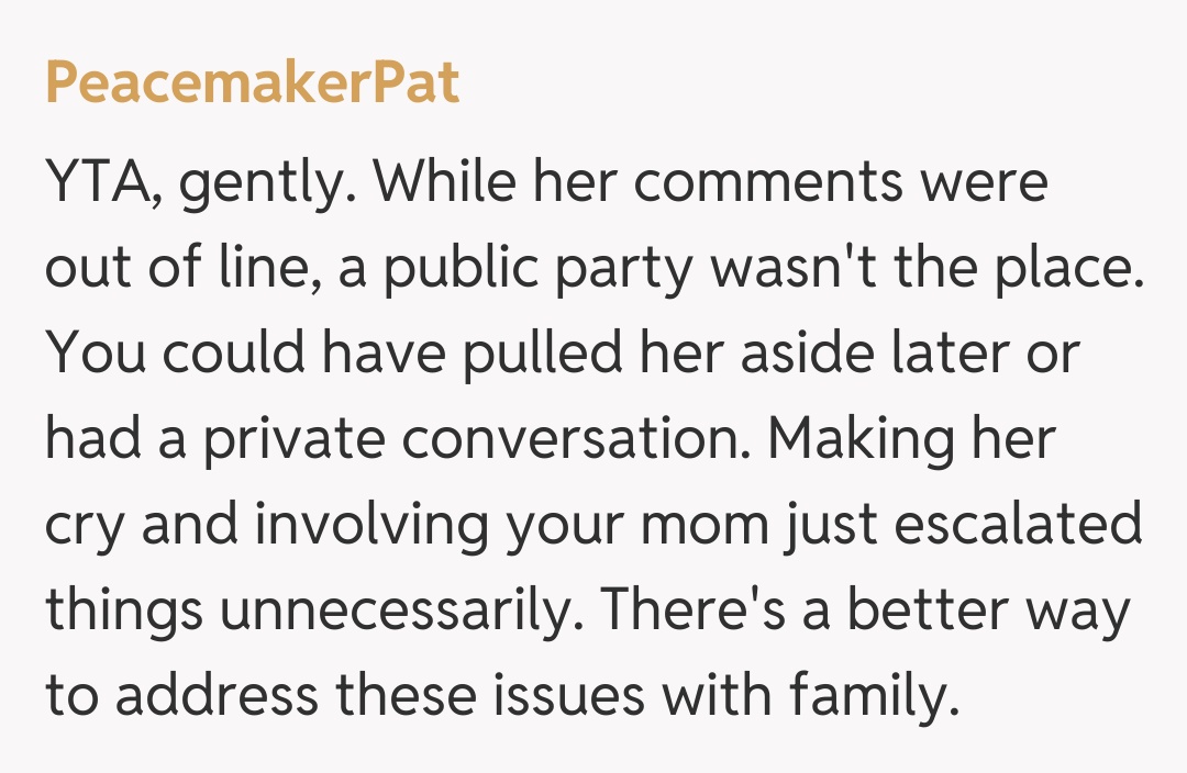 Comentariu de la PeacemakerPat