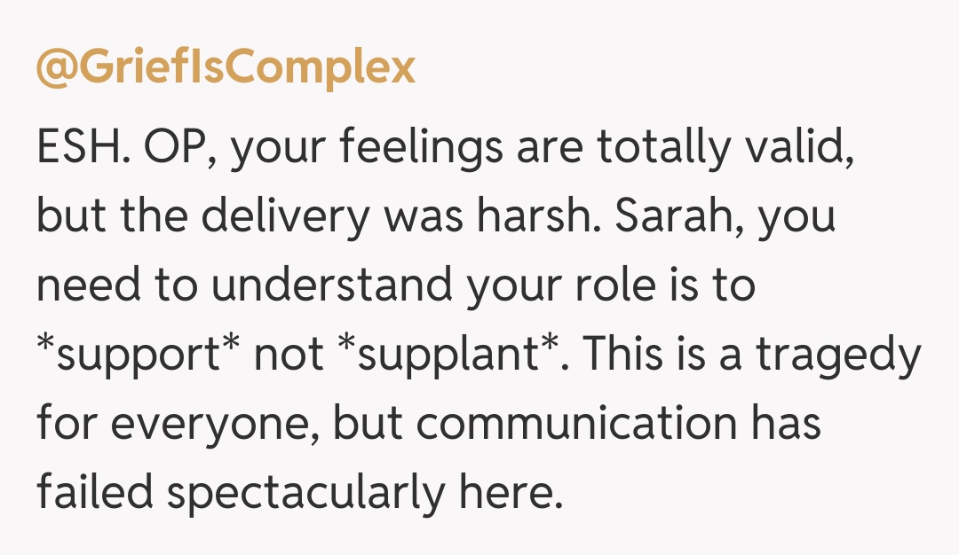 Comentariu de la @GriefIsComplex