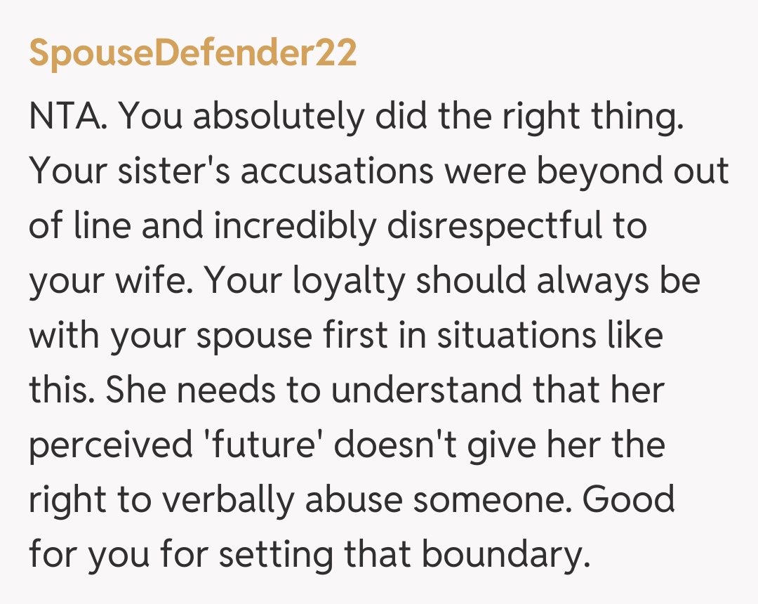 Comentariu de la SpouseDefender22