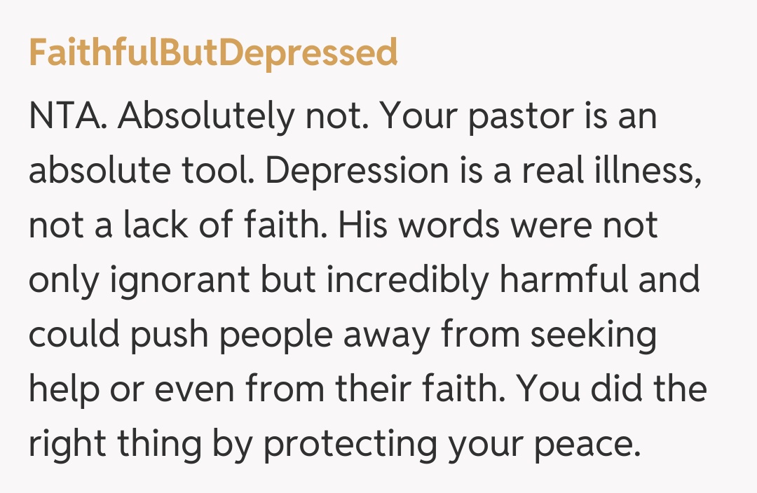 Comentariu de la FaithfulButDepressed