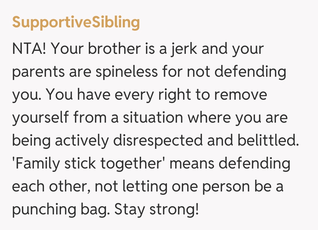 Comentariu de la SupportiveSibling