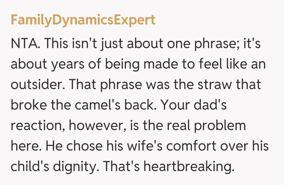 Comentariu de la FamilyDynamicsExpert