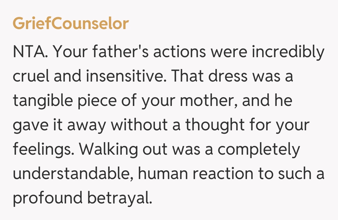 Comentariu de la GriefCounselor