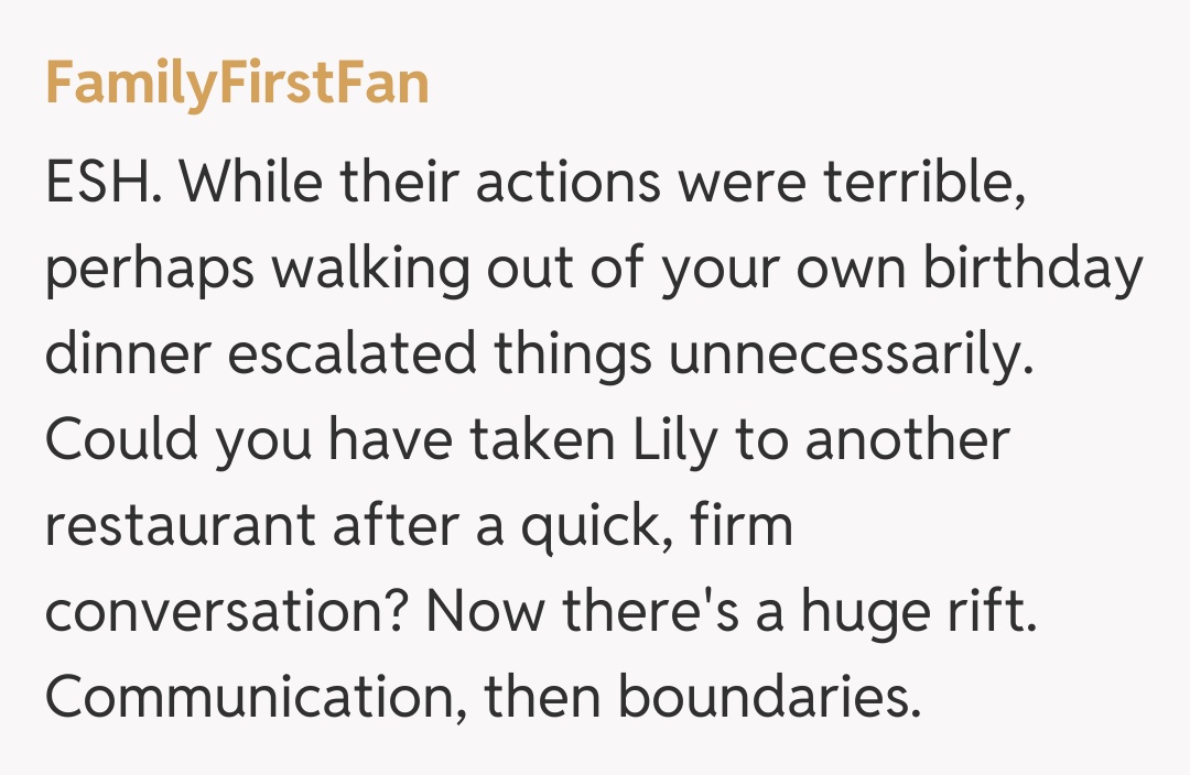 Comentariu de la FamilyFirstFan