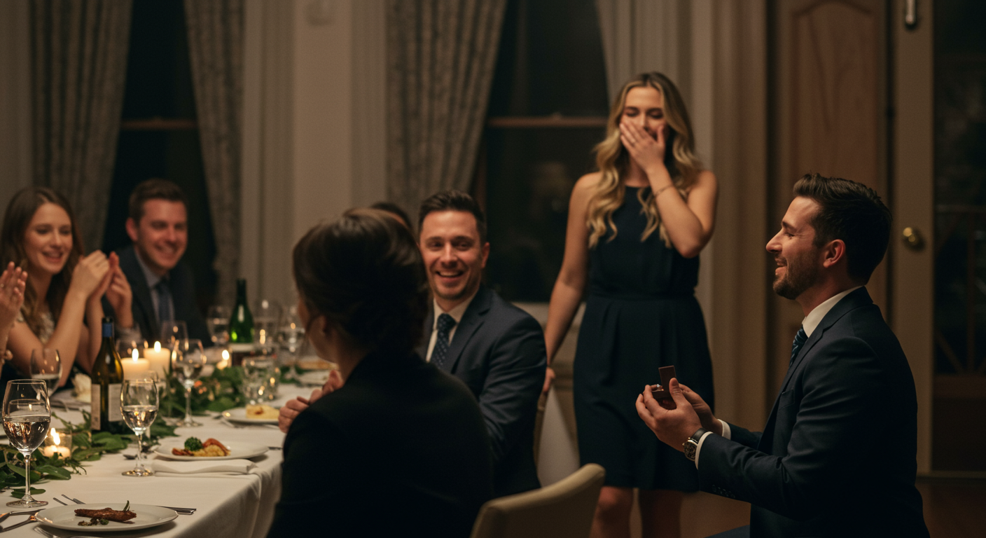 AITA for walking out of my own engagement dinner after my fiancé’s brother proposed to his girlfriend in front of everyone?