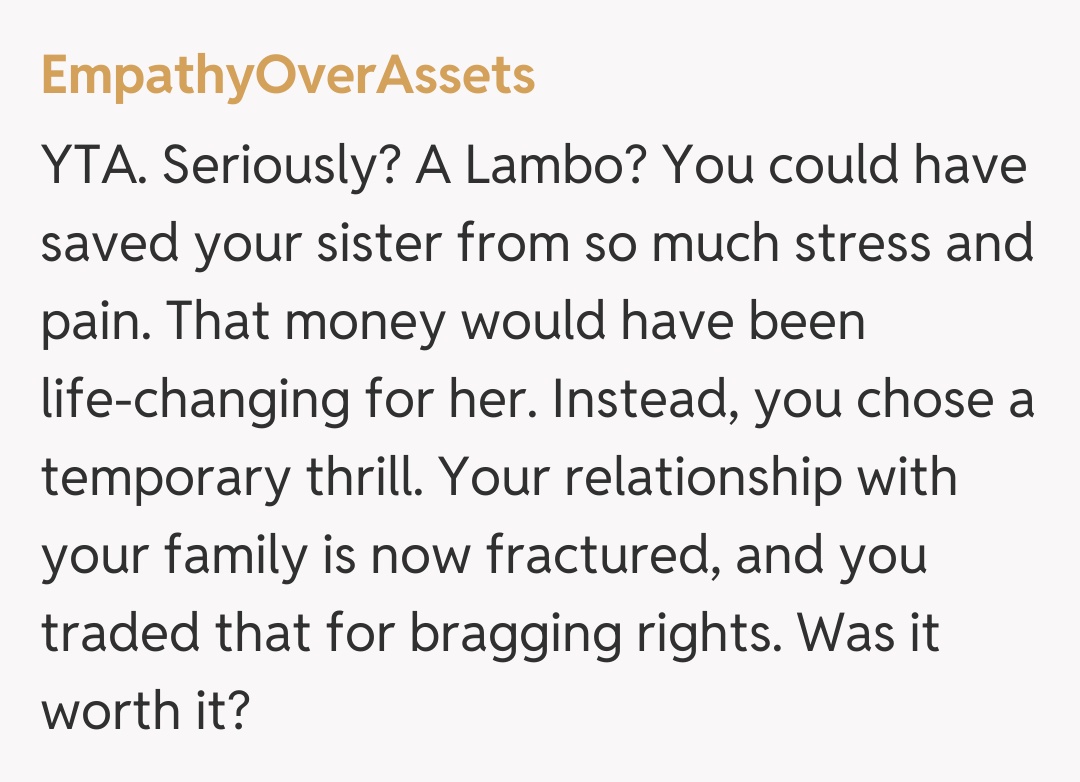 Comentariu de la EmpathyOverAssets