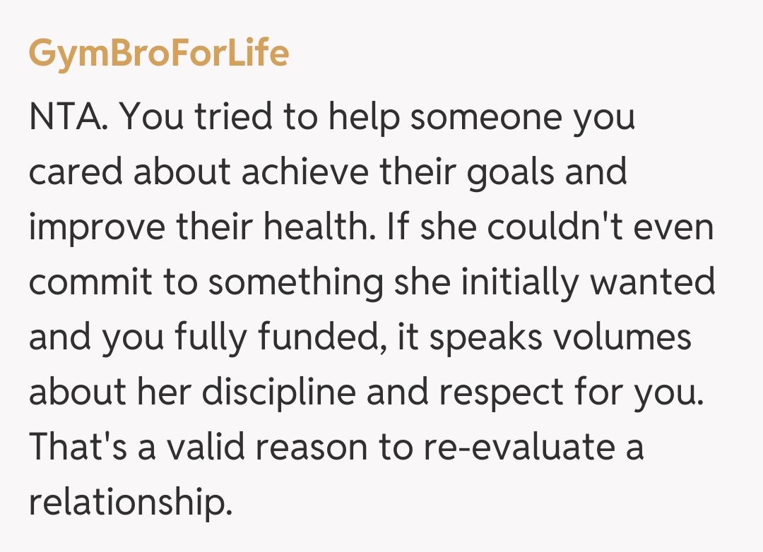 Comentariu de la GymBroForLife