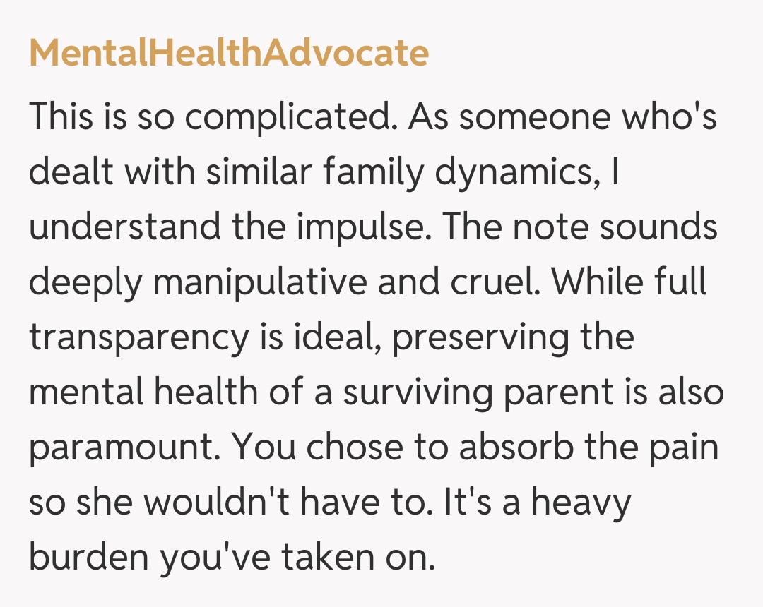Comentariu de la MentalHealthAdvocate