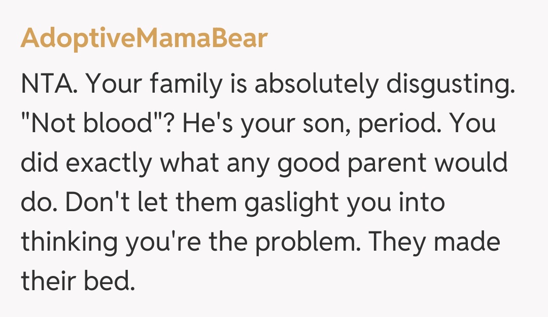 Comentariu de la AdoptiveMamaBear
