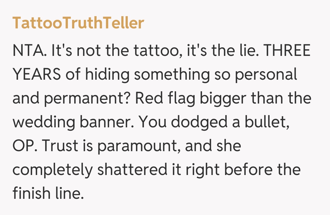 Comentariu de la TattooTruthTeller