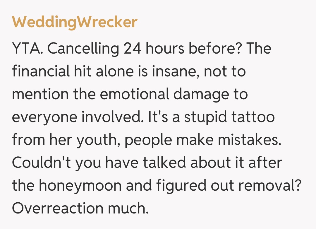 Comentariu de la WeddingWrecker