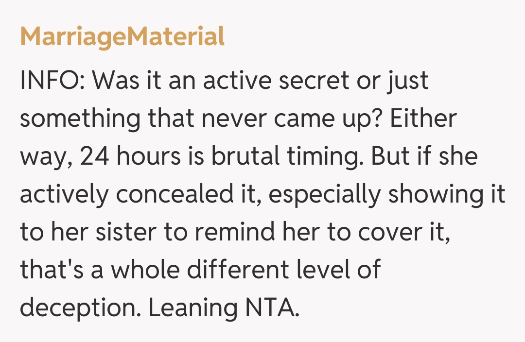 Comentariu de la MarriageMaterial