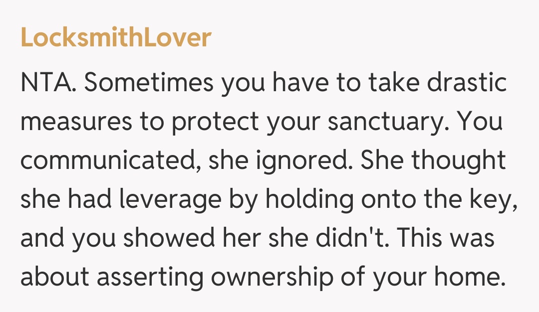 Comentariu de la LocksmithLover