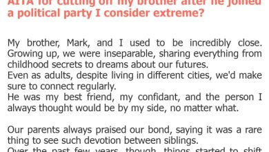 Photo of AITA for cutting off my brother after he joined a political party I consider extreme?