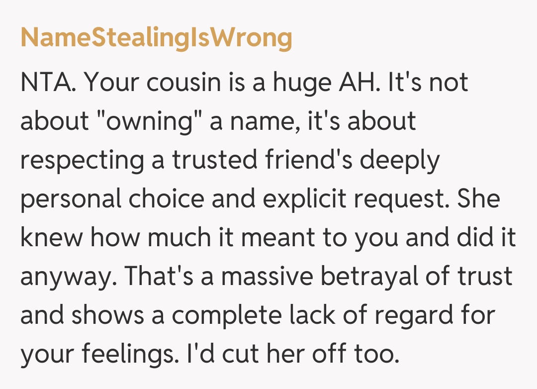 Comentariu de la NameStealingIsWrong