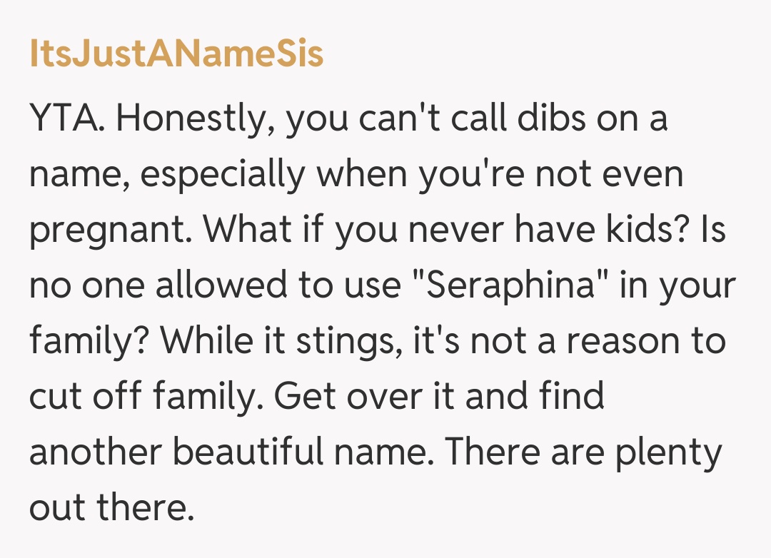 Comentariu de la ItsJustANameSis