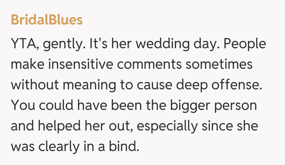 Comentariu de la BridalBlues