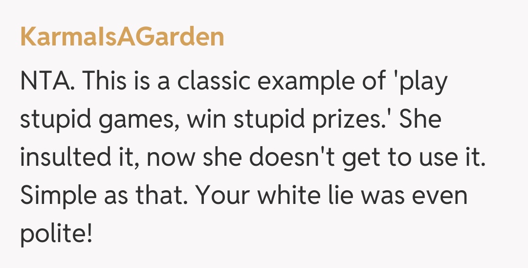 Comentariu de la KarmaIsAGarden